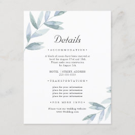 Elegantes einfaches Blatt. Angaben zur botanischen Begleitkarte