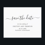 Elegantes einfaches Budget für Hochzeiten speicher Flyer<br><div class="desc">Einfache Hochzeit ohne Foto Sichern Sie den Date Flyer mit einem sauberen und minimalistischen Design mit einer eleganten Touch mit "Save the Date" im Skript mit Swashes. Ein modernes Schwarz-Weiß Save the Date ohne Bilder,  die sich wunderbar mit jedem Hochzeitsstil abstimmen. BITTE BEACHTEN SIE: Umschläge NICHT enthalten.</div>