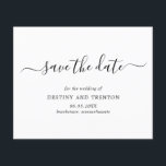 Elegantes einfaches Budget für Hochzeiten speicher Flyer<br><div class="desc">Einfache Hochzeit ohne Foto Sichern Sie den Date Flyer mit einem sauberen und minimalistischen Design mit einer eleganten Touch mit "Save the Date" im Skript mit Swashes. Ein modernes Schwarz-Weiß Save the Date ohne Bilder,  die sich wunderbar mit jedem Hochzeitsstil abstimmen. BITTE BEACHTEN SIE: Umschläge NICHT enthalten.</div>