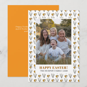 Elegantes einfaches buntes florales Oster-Familien Feiertagskarte