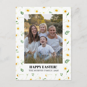 Elegantes einfaches buntes florales Oster-Familien Feiertagspostkarte