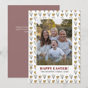 Elegantes einfaches buntes florales Ostern Familie Feiertagskarte