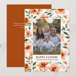 Elegantes einfaches buntes florales Ostern Familie Feiertagskarte