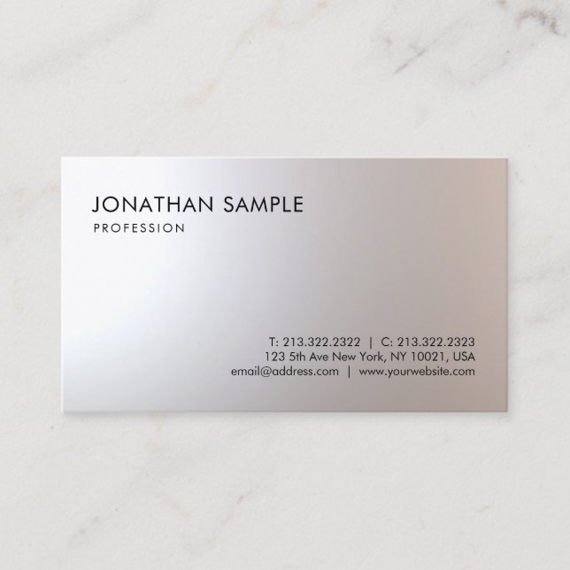 Elegantes, einfaches Design Modernes, Minimalistis Visitenkarte (Vorderseite)