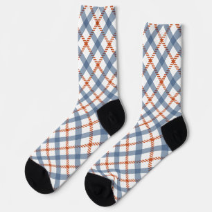 Elegantes einfaches Fall-Kariertes Blau- und Rottm Socken