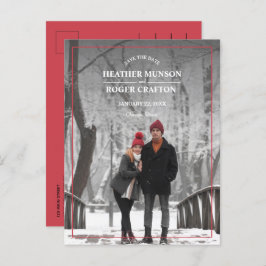 Elegantes einfaches Foto für die Hochzeit speicher Ankündigungspostkarte