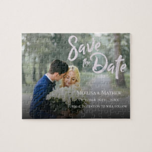 Elegantes einfaches Foto Hochzeit speichern das Da Puzzle