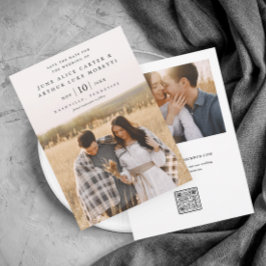 Elegantes einfaches Foto Hochzeit speichern Sie da Einladung