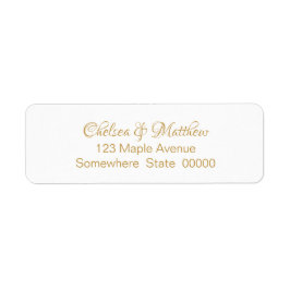 Elegantes einfaches Gold Text Rücksendeadresse-Lab