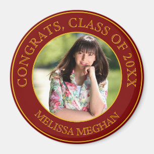 Elegantes einfaches Gold Typografy Graduate Foto G Magnet
