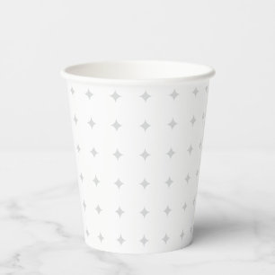 Elegantes einfaches grau silbernes Sterne-Muster Pappbecher