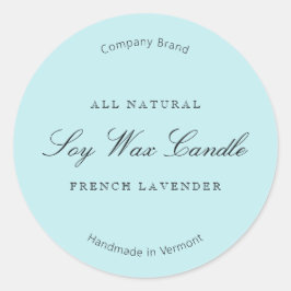 Elegantes einfaches, helles Blue Candle Label Runder Aufkleber