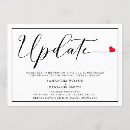 Elegantes einfaches Hochzeitsupdate Einladung