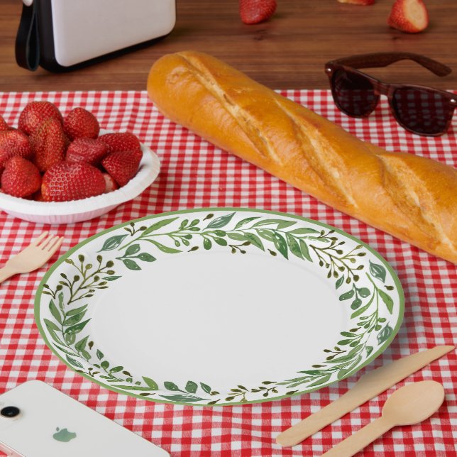 Elegantes Einfaches Holiday Wreath Pappteller (Picknick)