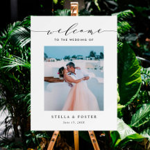 Elegantes einfaches kalligrafisches Foto Hochzeit 