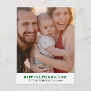 Elegantes einfaches Kleeblatt-Foto St. Patrick's D Feiertagspostkarte