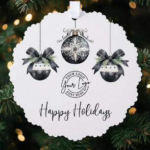 Elegantes einfaches Logo Frohe Feiertage Ornament Karte