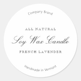 Elegantes einfaches Minimal Candle Label Runder Aufkleber