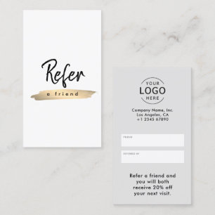 Elegantes einfaches minimalistisches Firmenlogo Empfehlungskarte