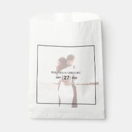 Elegantes Einfaches Minimalistisches Foto Hochzeit Geschenktütchen