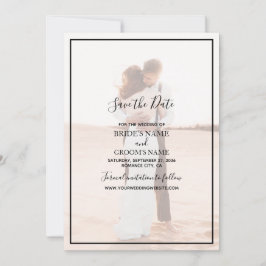 Elegantes Einfaches Minimalistisches Foto Hochzeit Save The Date