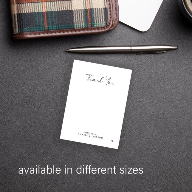 Elegantes, einfaches, modernes Chic-Skript danke Mitteilungskarte (Von Creator hochgeladen)