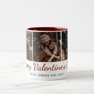 Elegantes einfaches modernes Frohes Valentinstag-F Zweifarbige Tasse
