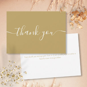 Elegantes, einfaches, modernes Gold-Script Dankeskarte