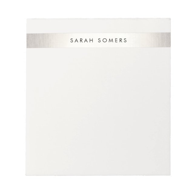 Elegantes, einfaches, modernes IMITAT silber gestr Notizblock (Vorderseite)