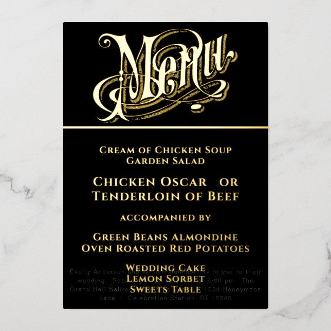 Elegantes einfaches, modernes Minimalistisches Hoc Folieneinladung (Vorderseite)