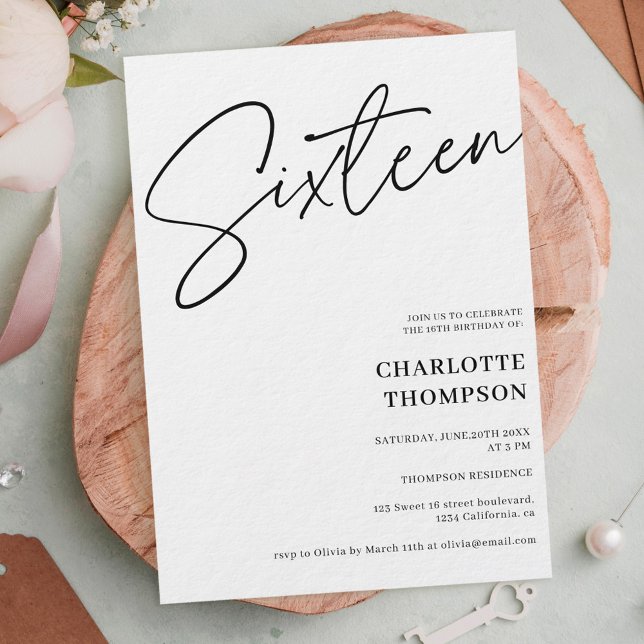 Elegantes, einfaches, modernes Schwarz-weißes Foto Einladung (Von Creator hochgeladen)