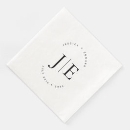 Elegantes einfaches Monogramm Modernes Chic Minima Serviette