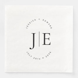 Elegantes einfaches Monogramm Modernes Chic Minima Serviette