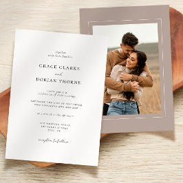 Elegantes, einfaches, neutrales Mocha Mousse Foto  Einladung