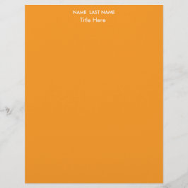 Elegantes einfaches orangefarbene Benutzerdefinier Briefbogen