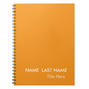 Elegantes einfaches orangefarbene Benutzerdefinier Notizblock