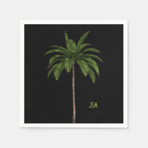 Elegantes einfaches Palm Tree Tropical Beach Monog Serviette
