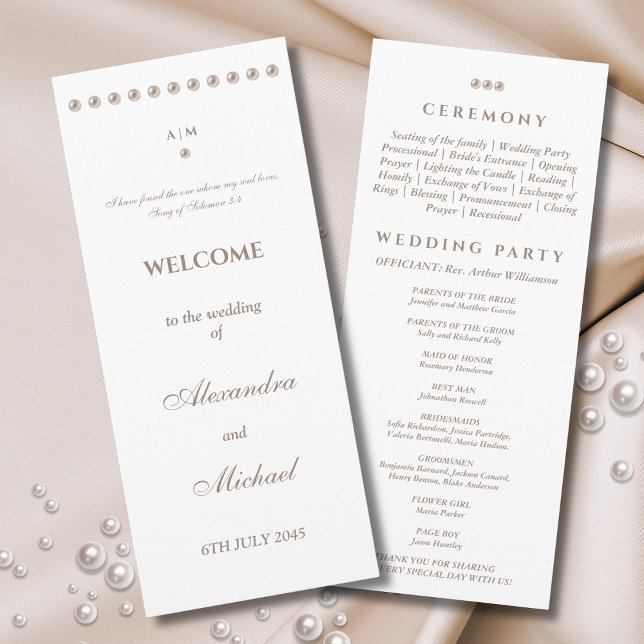 Elegantes einfaches Perl-Christliches Hochzeitspro Programm (Von Creator hochgeladen)