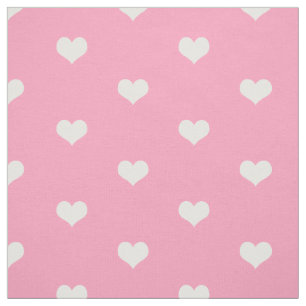 Elegantes einfaches rosa und weißes Herz-Muster Stoff