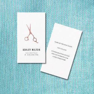 Elegantes einfaches Rosen-Gold Scissors Visitenkarte