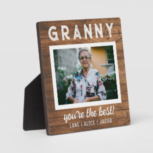 Elegantes einfaches rustikales Holz Granny Foto Fotoplatte