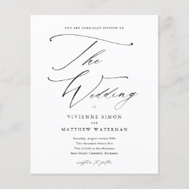 Elegantes einfaches Schwarz-Weiß-Budget Hochzeit