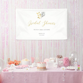 Elegantes einfaches Schwarz-weißes Gold Brautparty Banner