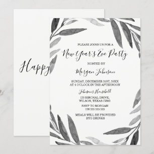 Elegantes Einfaches Script-Silvester-Party laden Einladung