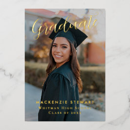 Elegantes einfaches Skript-Foto Folieneinladung