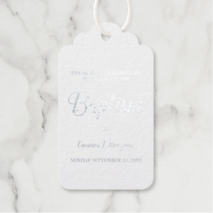 Elegantes einfaches Skript für die Taufe von Kinde Geschenkanhänger