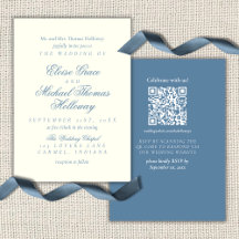 Elegantes einfaches Skript Staubblau Hochzeit