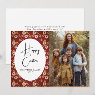 Elegantes Einfaches Süßes Frühlingsblumen-Osterpor Feiertagskarte