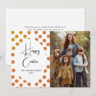 Elegantes Einfaches Süßes Frühlingsblumen-Osterpor Feiertagskarte