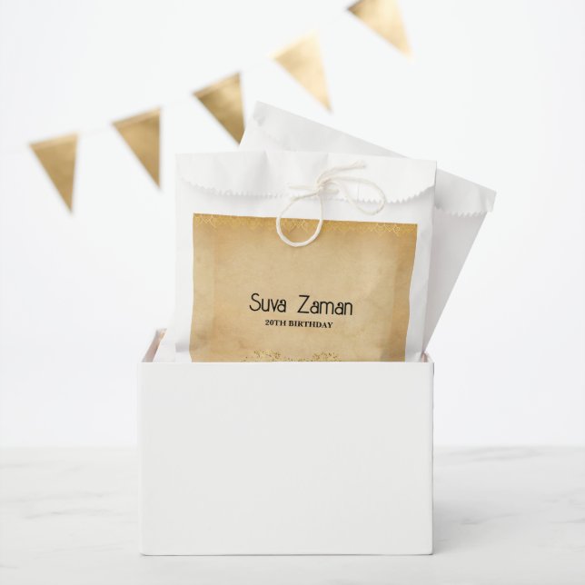 Elegantes einfaches süßes graues 20. Geburtstag Geschenktütchen (Party)